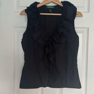 Lauren Ralph Lauren ruffle front sleeveless top